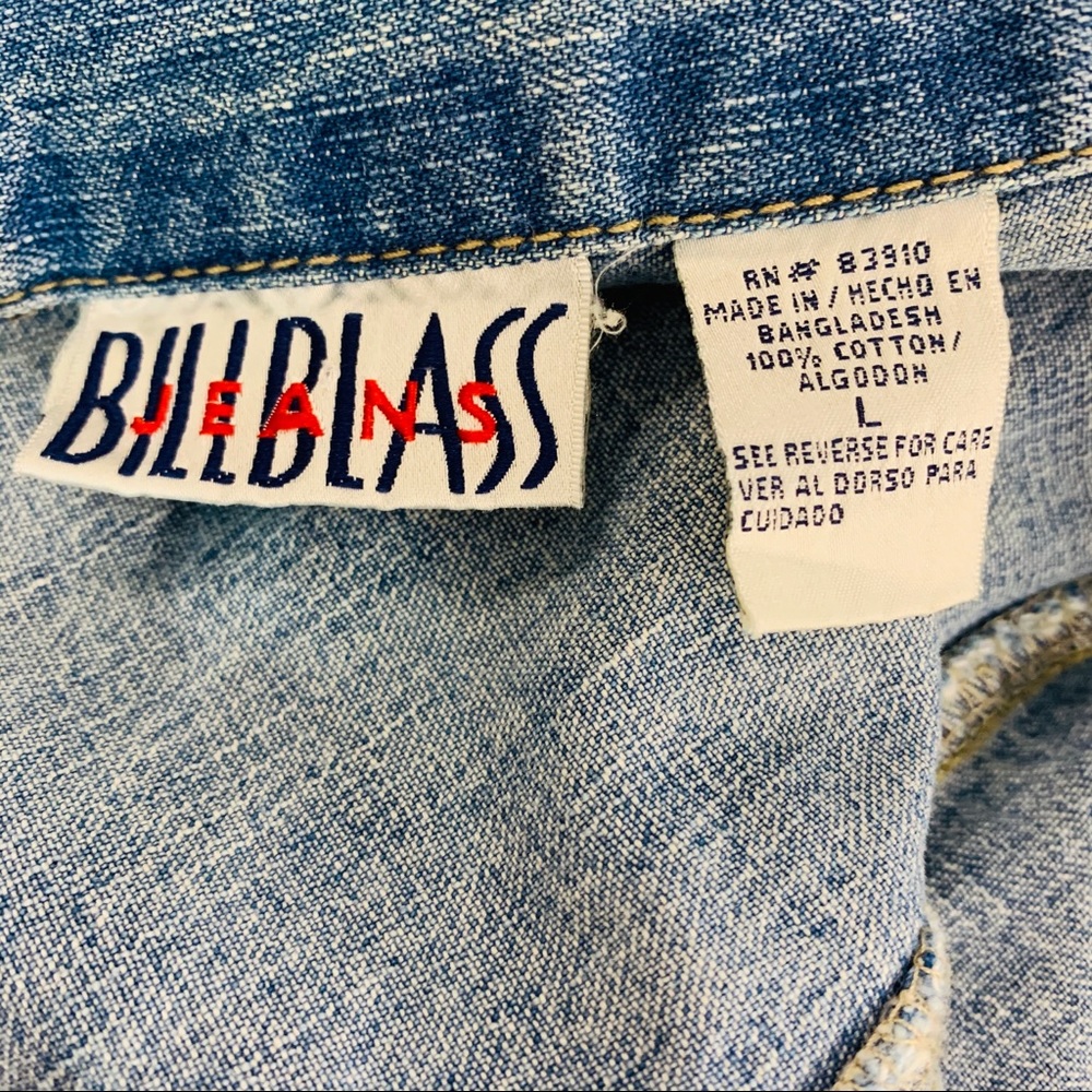 BillBlass Jean Vest Embroidered Floral with Gems - Picture 5 of 5